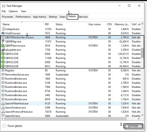 End QuickBooks Processes from Task Manager