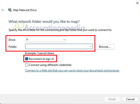 Windows 11 Select Drive Letter and Path to Map a Network Drive