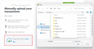 QuickBooks Online Manually upload transactions